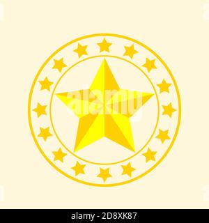 Yellow star stamp. Premium vector Stock Vector