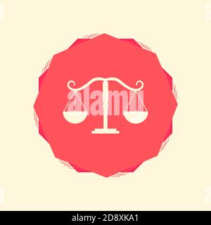balance scale icon red stamp. vector illustration Stock Vector