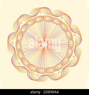 Orange abstract rosette. Premium vector Stock Vector