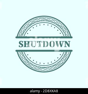 Green Shutdown stamp. Premium vector Stock Vector