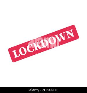 Red Lockdown Stamp. Vector illustration Stock Vector