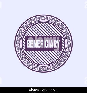 Beneficiary purple emblem. Retro. Vector Illustration. Detailed Stock Vector