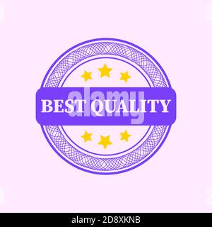 Best Quality Rubber Stamp with purple and yellow colors Stock Vector