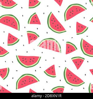 Seamless pattern with cute watermelon Stock Vector