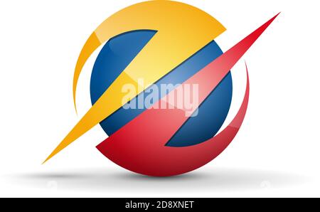 Vector abstract Saturn. Geometric shape, sphere and orbits Stock Vector