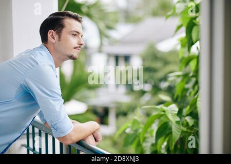 Pensive young handsome Stock Photo