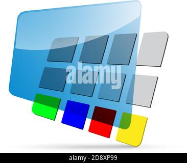 Vector abstract television, four colors Stock Vector