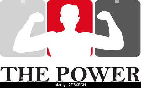Vector powerful man, gym concept Stock Vector