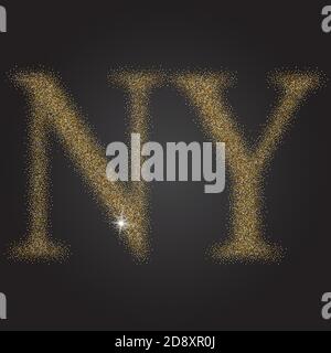 letter N and Y monogram golden logo Stock Vector