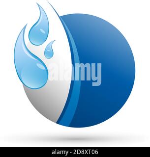 Abstract Vector blue planet, with water drops Stock Vector