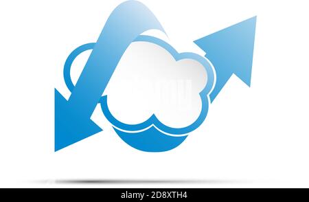 Vector Cloud computing and mobility concept Stock Vector