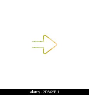 green gradient right arrow. Line simple icon isolated on white. Continue, enter, log in icon. Next sign. East arrow. Stock Vector