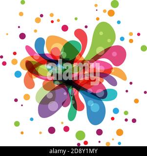 Colored splashes in abstract shape Stock Vector