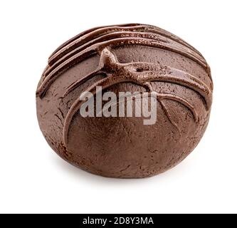Chocolate truffle candy  isolated on white background. Macro Stock Photo