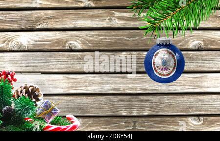 West Virginia State Flag Wood Christmas Tree Holiday Ornament