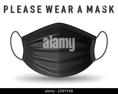 Please wear mask sign illustration Stock Vector