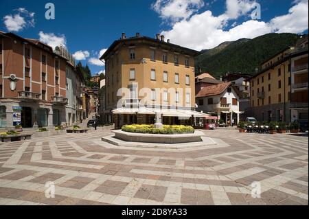 Ponte di Legno (Bs), Italy, the September 28 Square,center of the city Stock Photo