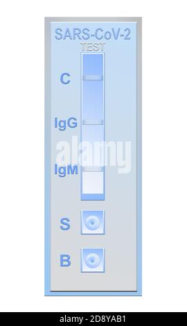 Test Covid 19 isolated against white background Stock Photo