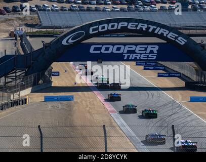 Monterey, California, USA. Nov 01 2020 Monterey, CA, U.S.A. Over view between turn 3 and 4 during the Hyundai Monterey Sports Car Championship Lamborghini race 2 at Weathertech Laguna Seca Monterey, CA Thurman James/CSM Credit: Cal Sport Media/Alamy Live News Stock Photo