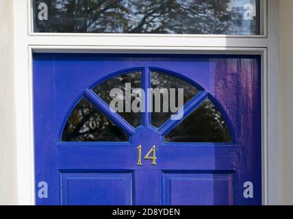 Detail of front door, House Number 14, Greenside, Kendal, Cumbria, England, United Kingdom, Europe. Stock Photo