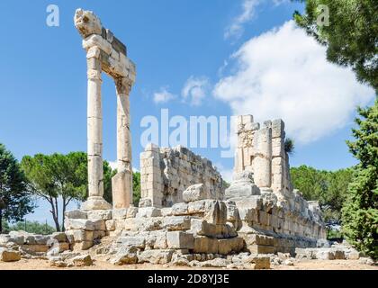 Qasr Naous, Roman Temple Ruins in Ain Akrine, Lebanon Stock Photo