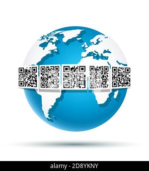 QR Code on Earth Stock Vector