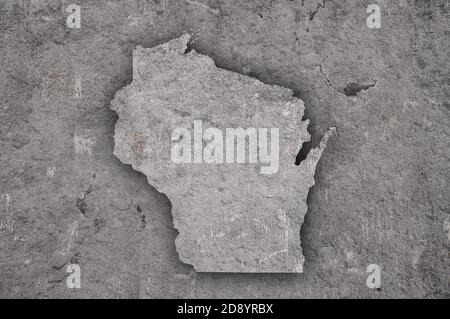 Map of Wisconsin on weathered concrete Stock Photo - Alamy