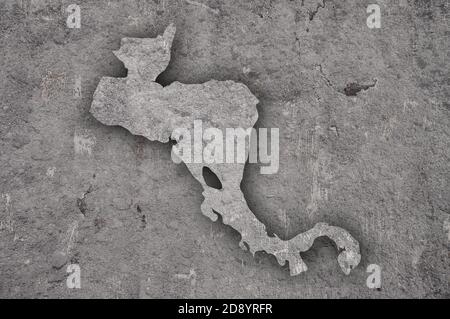 Map of Central America on weathered concrete Stock Photo - Alamy