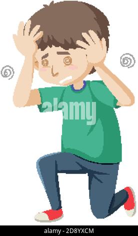 A man having dizzy illustration Stock Vector