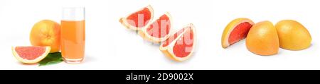 Collection of grapefruit on a isolated white background Stock Photo