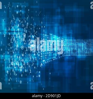 Big Data concept. Analysis of Information Machine Learning Algorithms. Process of converting big data from chaos to logical structure. Digital informa Stock Vector