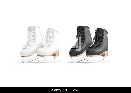 Blank black and white ice skates mockup set, isolated Stock Photo - Alamy