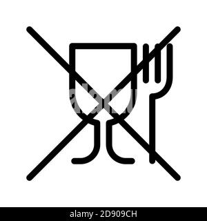 Not suitable for food icon isolated on white Stock Vector