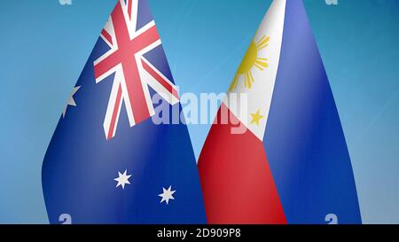 Flag of Australia and Philippines. Two Flag Together. Australian and ...
