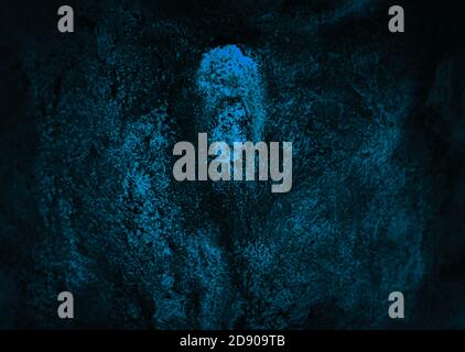Blue abstract rusty metal background. Iron background covered with rust Stock Photo