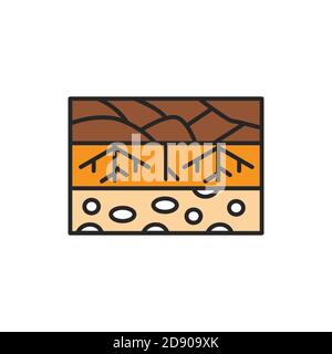 Soil layers color line icon. Pictogram for web page, mobile app, promo. Stock Vector