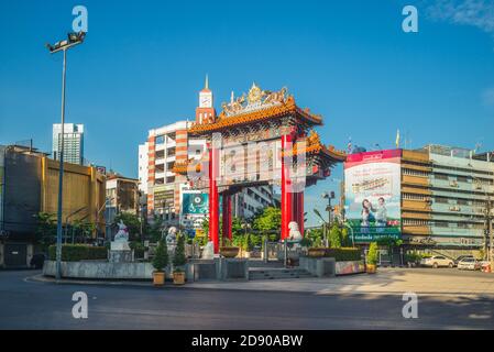 September 15, 2019: Chinatown Gate in Bangkok, Thailand. Bangkok Chinatown was founded in 1782 when the city was established as the capital of the Rat Stock Photo