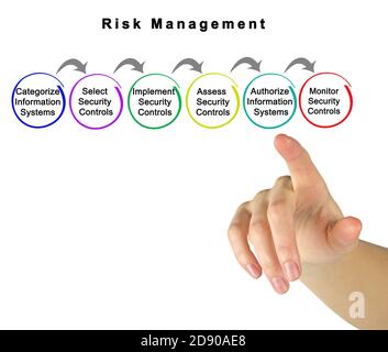 Six Components of Risk Management Stock Photo