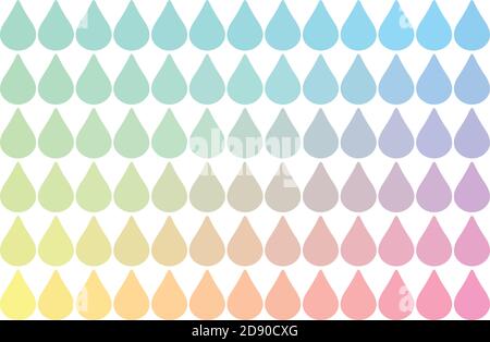 Lovely pastel hues poster. Raindrops arranged in grid layout. Modern vector illustration. Stock Vector