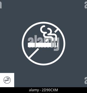 No Smoking related vector glyph icon. Stock Vector