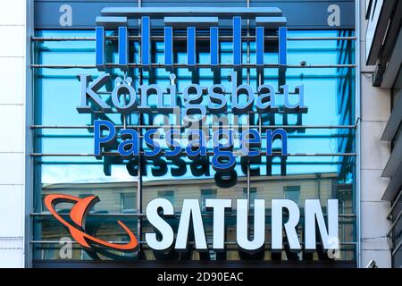 SATURN store in Stuttgart, Saturn is a German chain of electronics stores owned by the German retail trade company Ceconomy Stock Photo