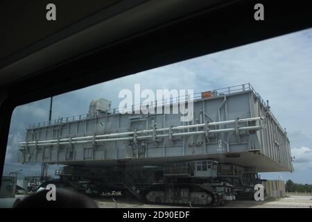 Crawler transporter in Kennedy Space Center Stock Photo