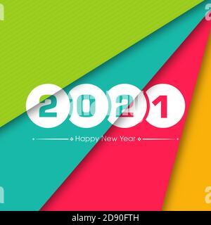 Happy new year 2021 Text Design vector. Stock Vector