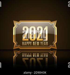 Happy new year 2021 Text Design vector. Stock Vector