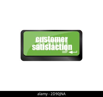 customer satisfaction key word on computer keyboard Stock Photo