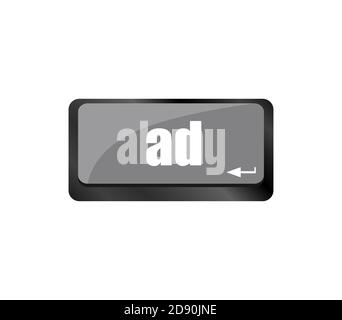 Marketing concept: computer keyboard with word Ad Stock Photo