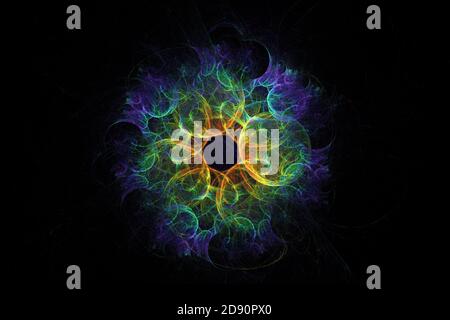 Colored abstract fractal pattern. Computer generated graphics. Stock Photo