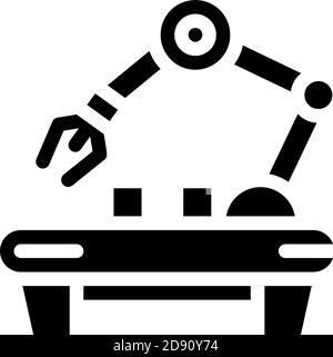 factory conveyor car glyph icon vector illustration Stock Vector Image ...