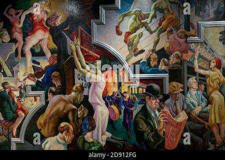 City Activities with Subway, America Today, Thomas Hart Benton, 1930 ...