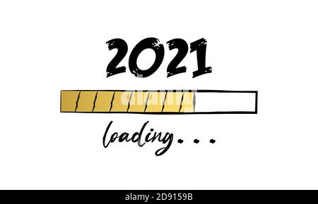 2021 Loading Concept With A Progress Bar Stock Vector
